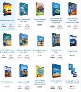Lonely Planet has 15 different guidebooks for Australia alone (click the picture to go to its Australia products).